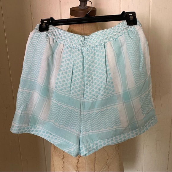 NEW CECILIE COPNEHAGEN sz XS Light Blue Shorts Elastic Waist - Picture 1 of 9